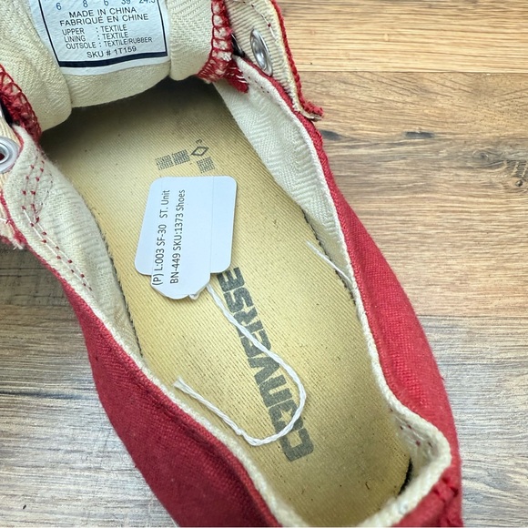Converse All Star Fire Engine Red Canvas Side Aplix women 8 - Picture 8 of 9